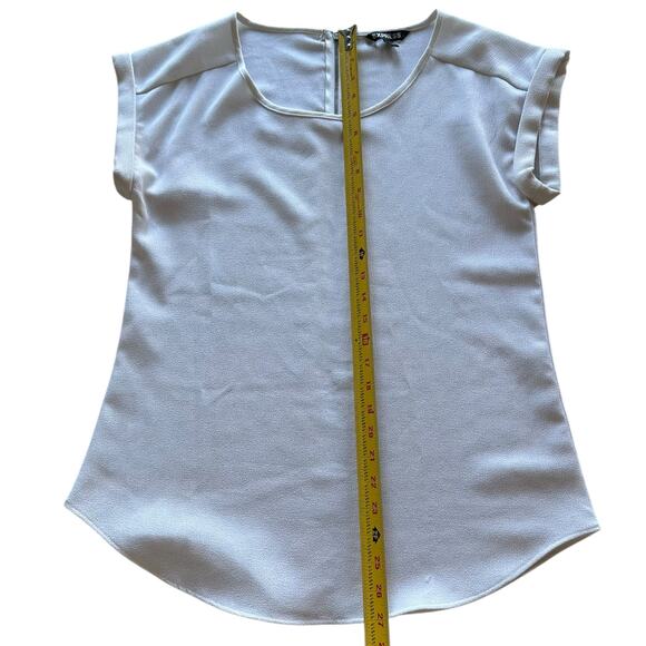 Womens Blouse Small White Classic Textured Minimalist Classic Timeless Polished - Picture 3 of 7